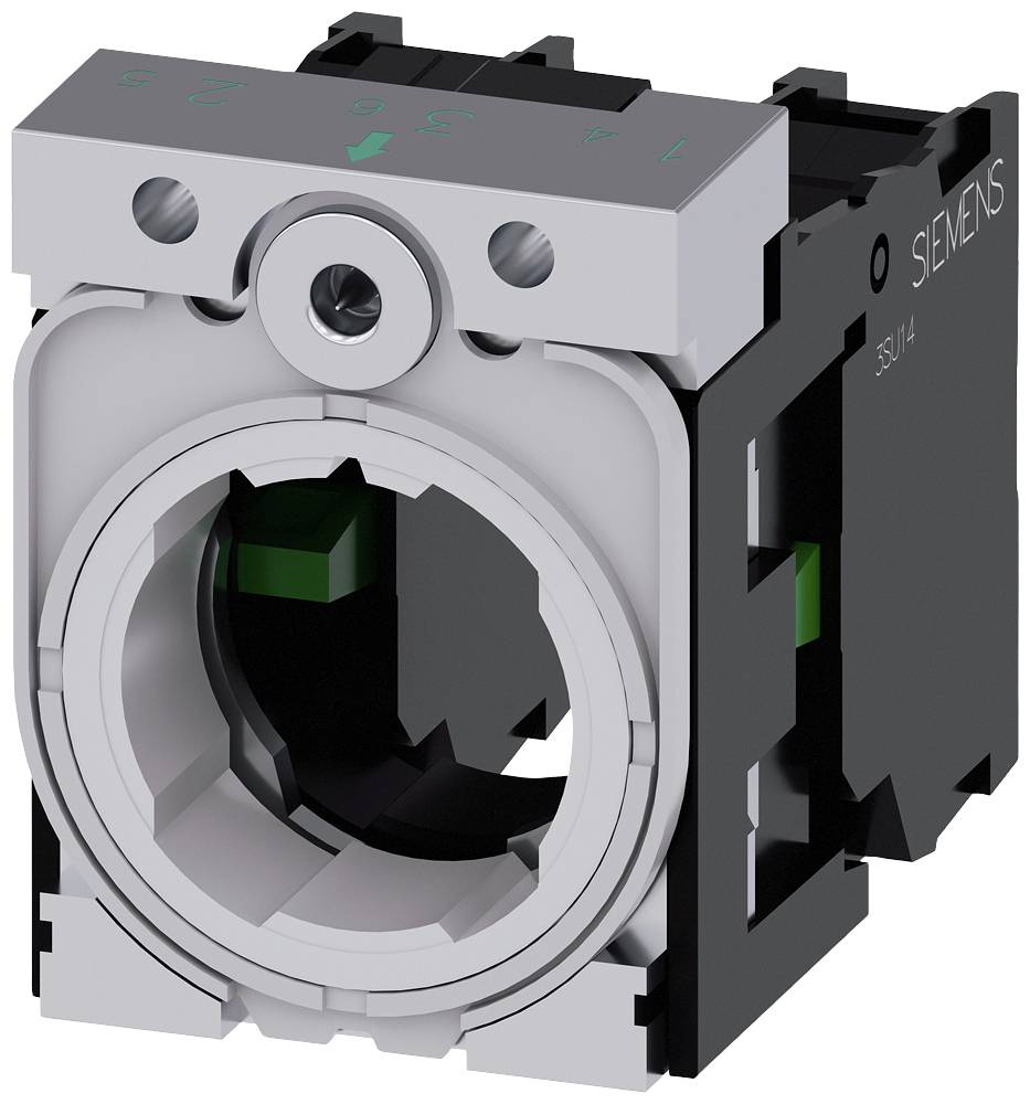 Adaptateur de fixation avec ouverture pour montage d'interrupteur, vue détaillée. Boîtier en plastique avec des numéros marqués sur le dessus.