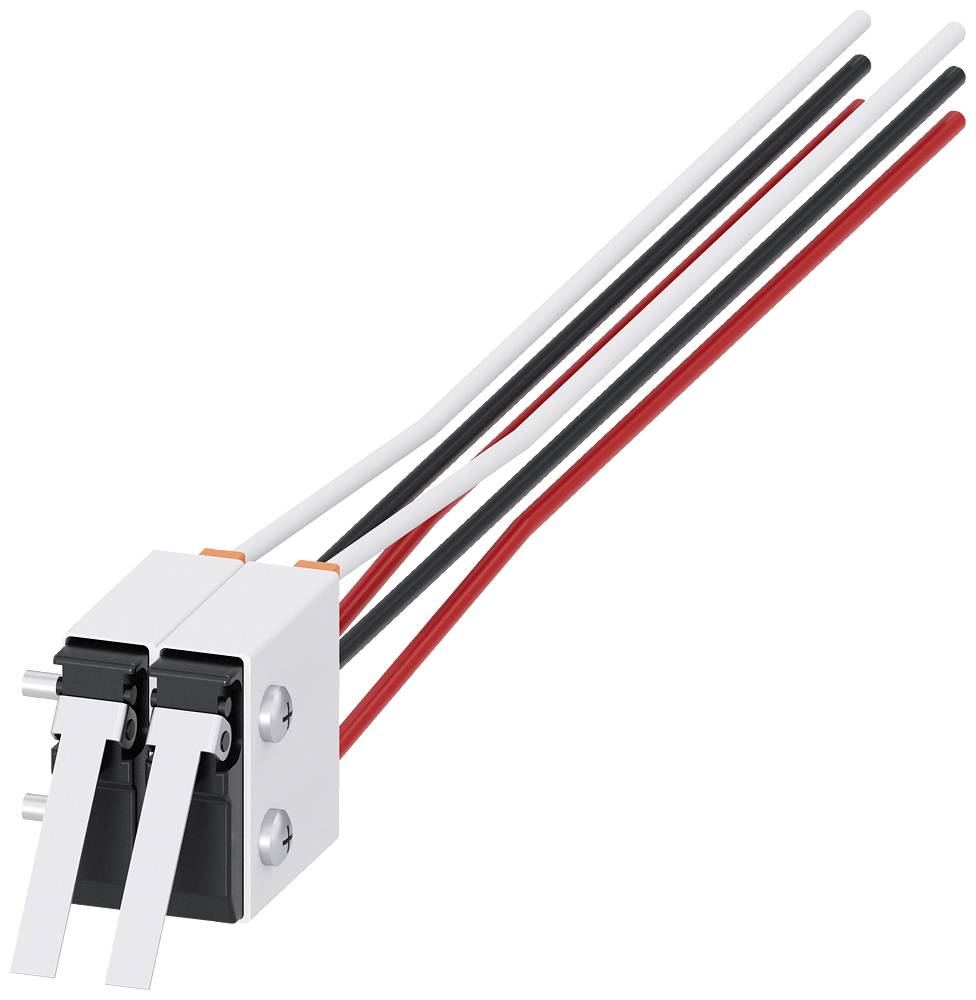 Un microrupteur avec trois câbles de couleurs (blanc, noir, rouge), connectés à l'arrière.