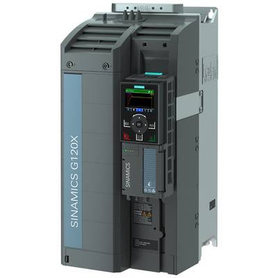Un variateur de fréquence Siemens SINAMICS G120X avec affichage numérique pour le contrôle d'applications de machines dans des environnements industriels.