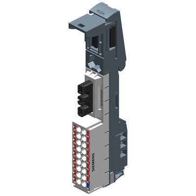 Un module électronique avec un boîtier argenté et noir de Siemens, doté de plusieurs connexions et d'un champ d'étiquetage.
