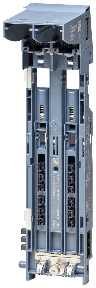 Adaptateur électronique gris avec plusieurs emplacements et connexions, utilisé dans les systèmes d'automatisation industrielle.