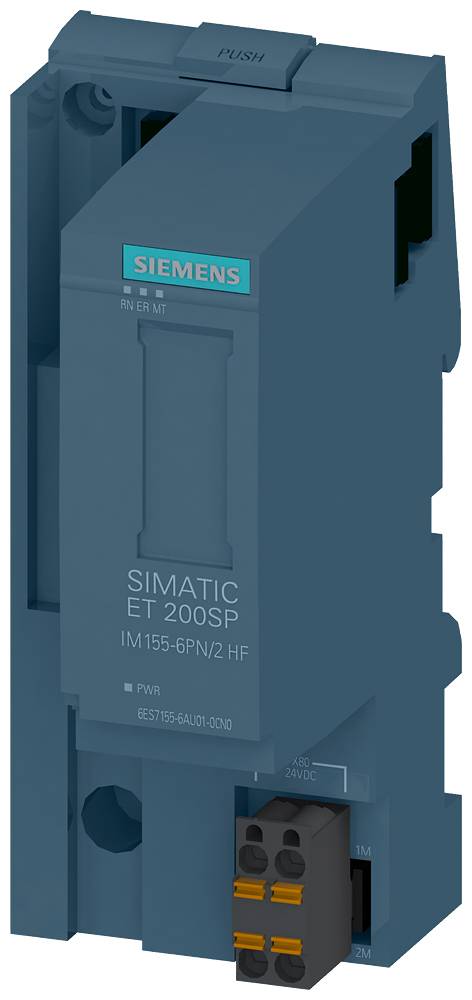 Module d'électronique industrielle 'SIMATIC ET 200SP' de Siemens, numéro de modèle IM 155-6PN/2 HF, pour l'automatisation des processus.