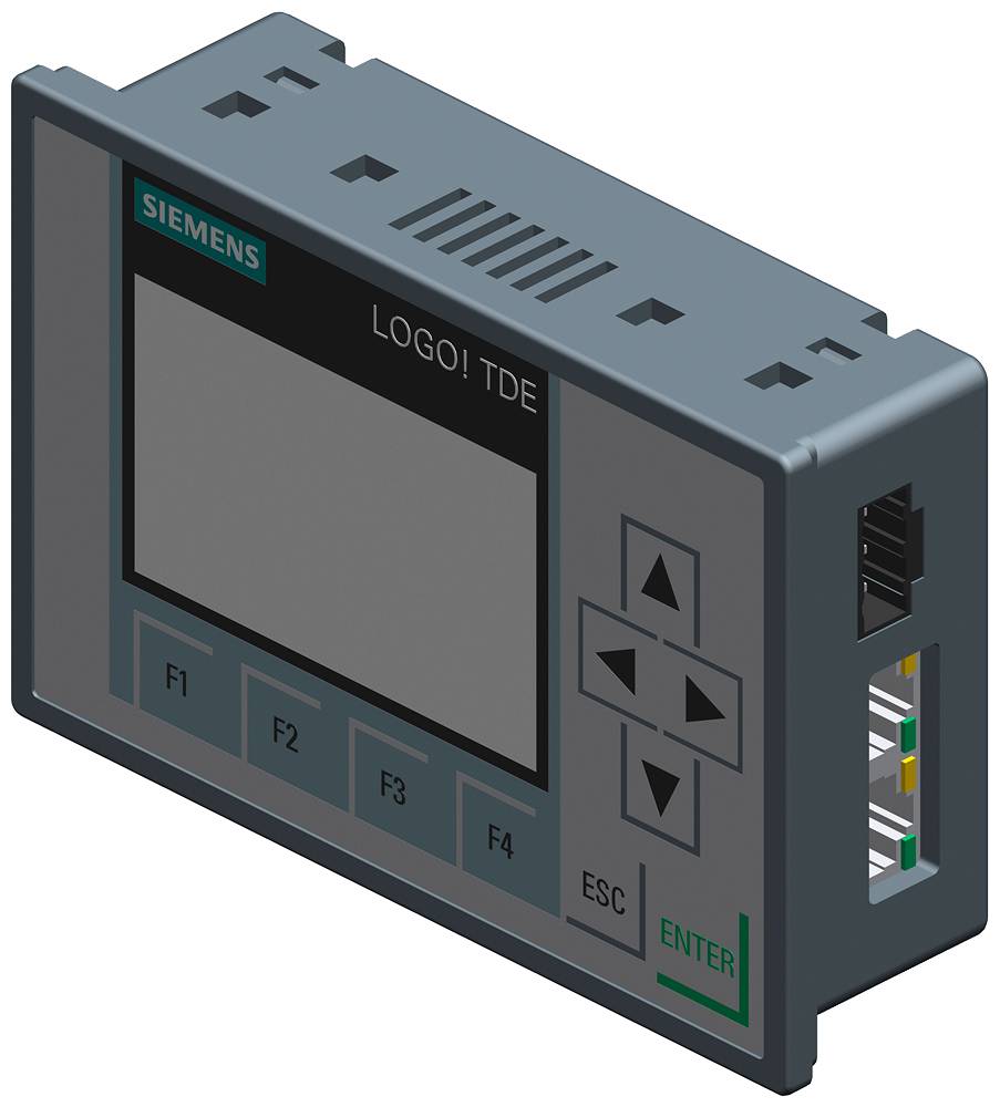 Un module d'affichage Siemens LOGO! TDE avec touches F1 à F4, ESC et ENTER. Affiche des informations et facilite le contrôle.