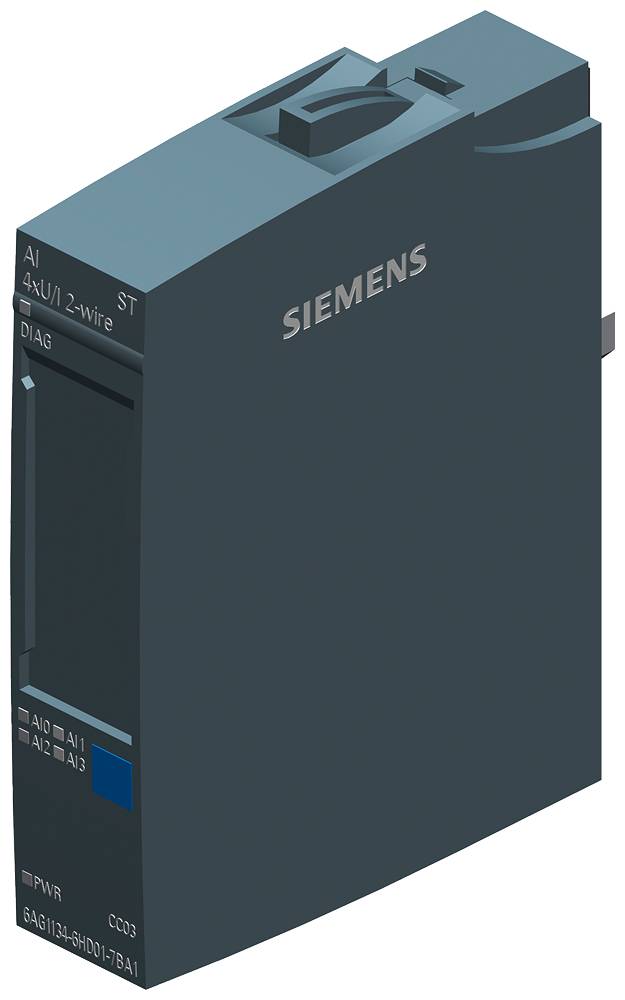 Image d'un module Siemens SIMATIC, probablement destiné à la technologie d'automatisation, avec des étiquettes sur sa face avant.
