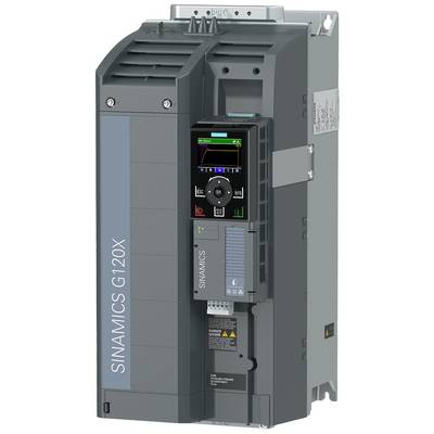 Un entraînement électrique de Siemens, type "SINAMICS G120X", avec des éléments de commande et un affichage sur la face avant.