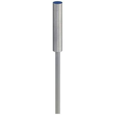 Une mince tige métallique se dresse verticalement avec une extrémité supérieure bleue.