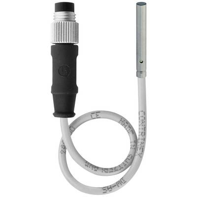Capteur de température à un seul fil avec sonde métallique cylindrique et connecteur noir, relié par un câble gris.