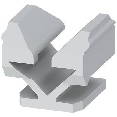 Pièce d'outil métallique avec une ouverture symétrique en forme de V sur un socle rectangulaire, probablement destinée à la déformation de matériaux.