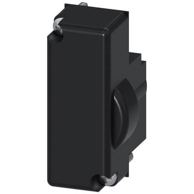 Composant noir rectangulaire avec une poignée sur le côté, probablement un interrupteur électrique ou une pièce d'appareil similaire.