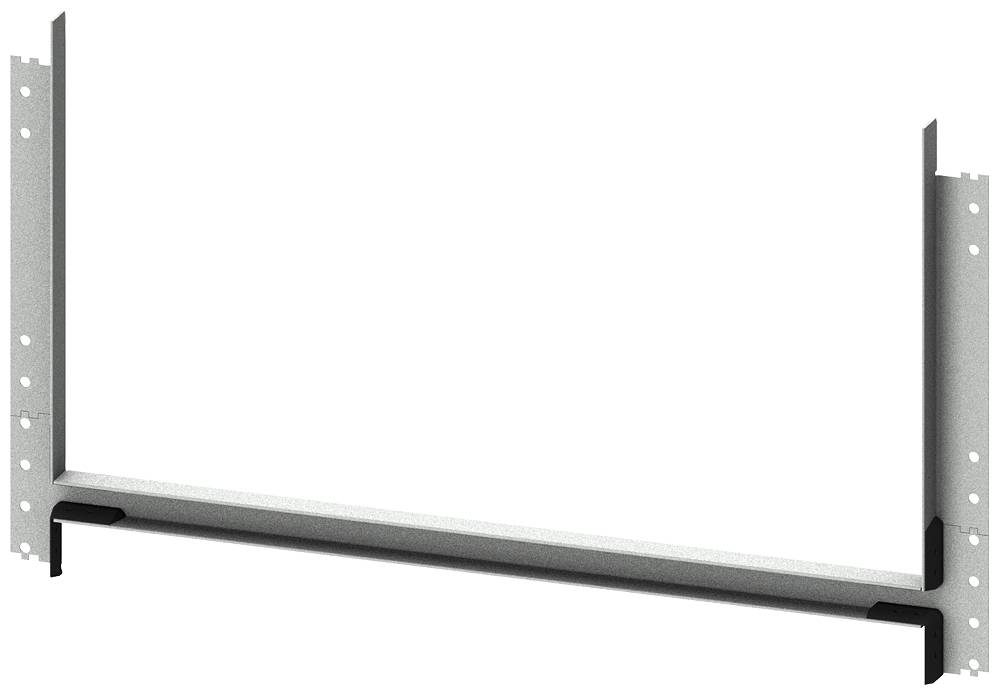 Support de cadre métallique avec des trous de fixation latéraux. Utilisé pour le support et la stabilisation de structures.