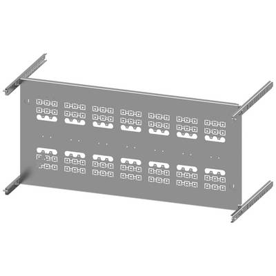 Plaque métallique comportant plusieurs ouvertures rectangulaires, utilisée pour le montage de composants électroniques.
