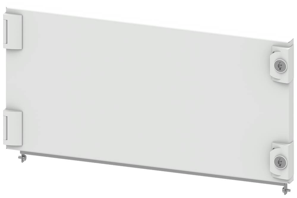 Plaque rectangulaire avec des vis de fixation aux coins. Design épuré, probablement destinée à des fins de montage.