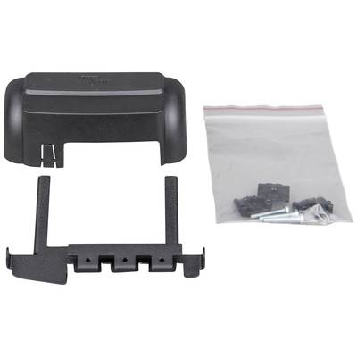 Ensemble d'accessoires pour appareil photo comprenant une poignée-batterie avec déclencheur, un support en plastique et un sachet contenant des vis et des pièces diverses.