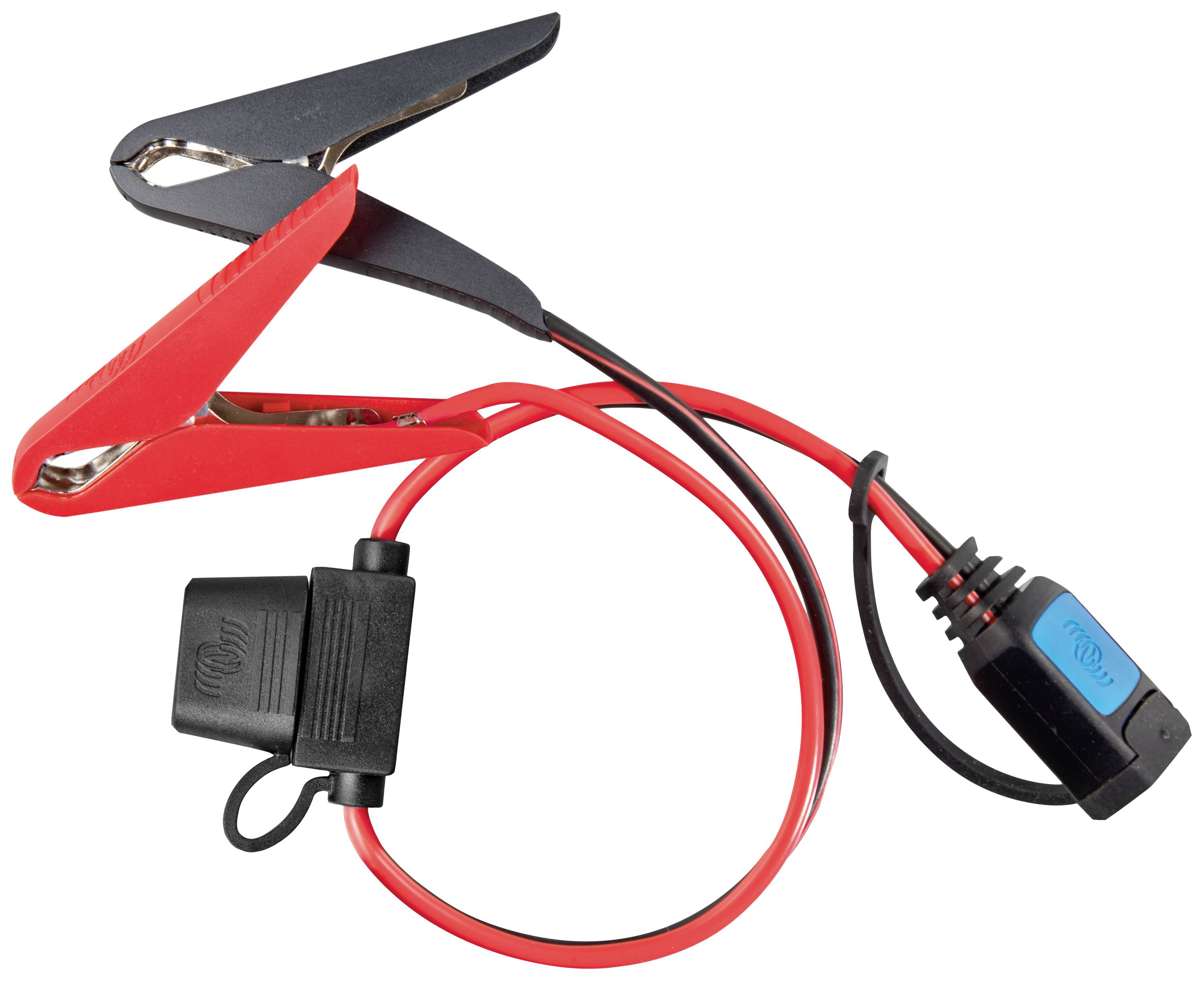 Ensemble de câbles de démarrage rouge et noir avec pinces pour connecter des batteries de voiture.
