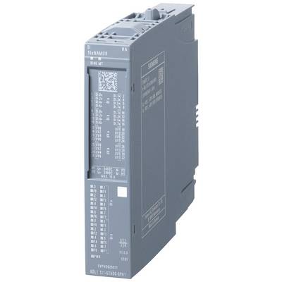 Un module SPS Siemens bleu portant l'inscription 'DI 16xNAMUR'. Il affiche des spécifications techniques et des informations de modèle sur sa face avant.