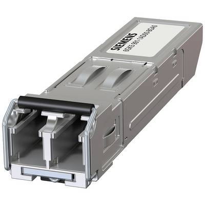 Un transceiver SFP argenté portant l'inscription 'SIEMENS'. Il est utilisé dans les équipements de communication pour la transmission de données.