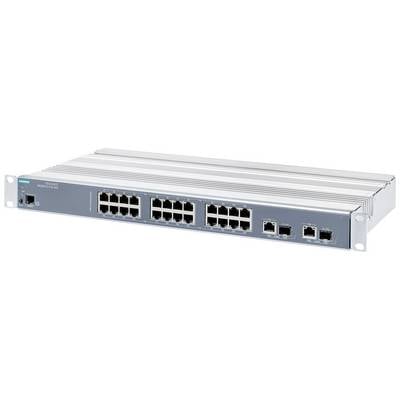 Un commutateur réseau avec 24 ports Ethernet et quatre ports à fibre optique, adapté au montage en rack pour les infrastructures informatiques.
