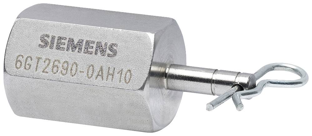 Un cylindre métallique portant la gravure 'SIEMENS 6GT2890-0AH10' et un crochet sur le côté.