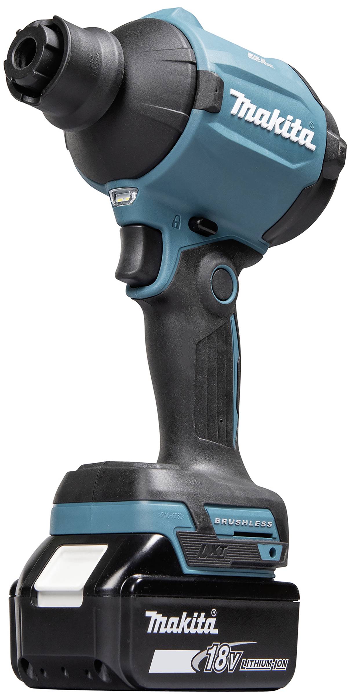 Visseuse à chocs Makita avec batterie lithium-ion 18V, bleu-noir.