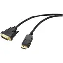 Câble adaptateur Renkforce DisplayPort / DVI Fiche mâle DisplayPort, Fiche mâle DVI-D 24+1 pôles 1.80 m noir RF-5771518
