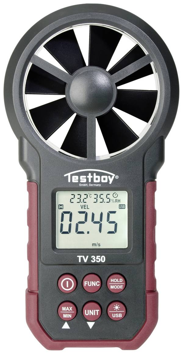 Testboy TV 350 Anémomètre 0.8 à 30 m/s