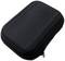 Étui noir rectangulaire à fermeture éclair, adapté pour ranger de petits objets ou des accessoires électroniques.