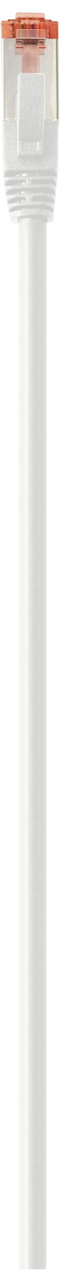 Stylo à bille avec capuchon rouge et corps blanc, représenté verticalement.