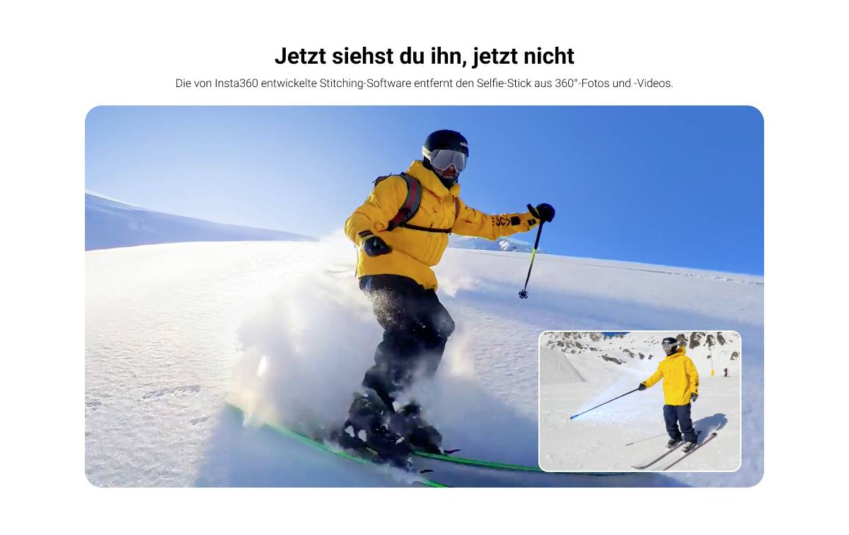 Un skieur portant une veste jaune dévale une piste enneigée, entouré d'un ciel bleu et d'un soleil éclatant.