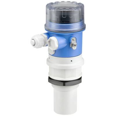 Un capteur bleu et blanc avec un capuchon rond et une prise de connexion. Utilisé pour mesurer des paramètres physiques.