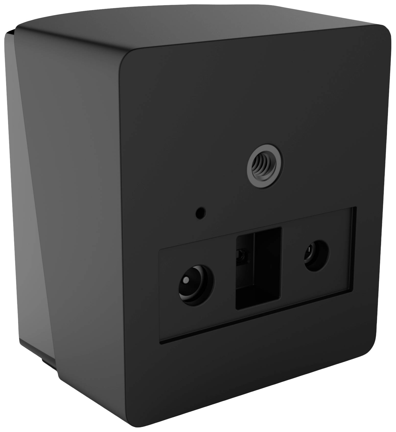 Un adaptateur noir rectangulaire doté de plusieurs ports à l'avant.