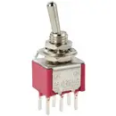 TRU COMPONENTS TC-11546996 Interrupteur à levier 125 V/AC, 250 V/AC 3 A 2 x On/On à accrochage 1 pc(s)