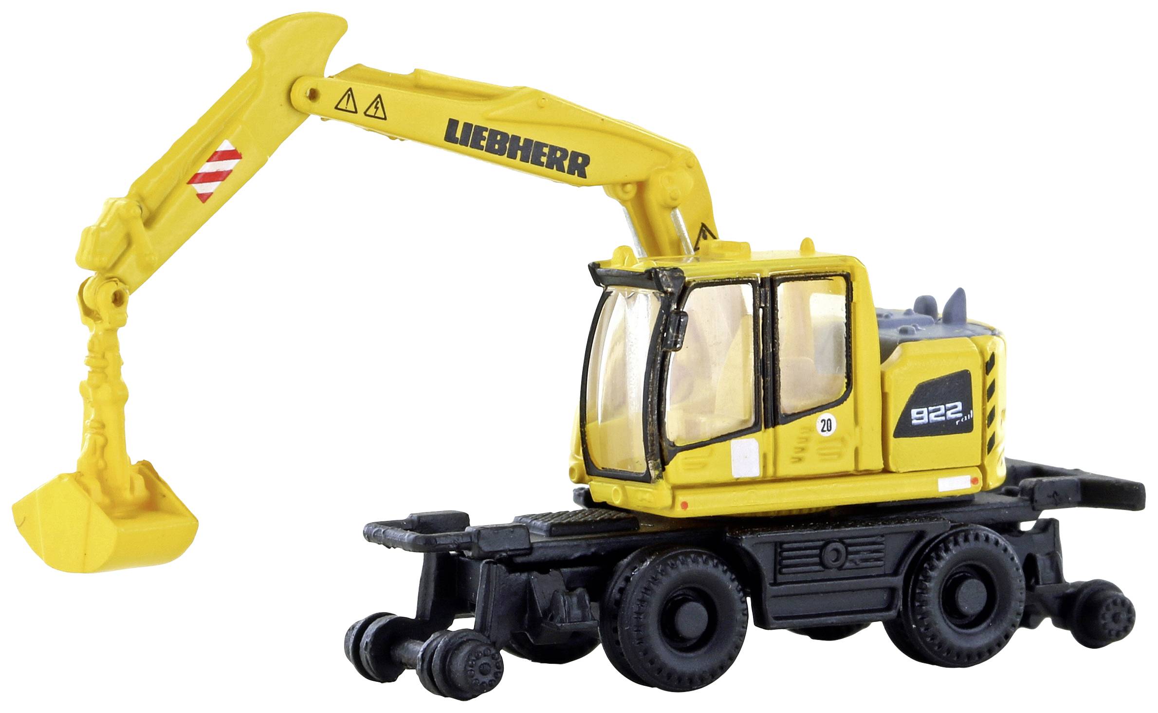 Minis by Lemke LC4265 N Modèle réduit de véhicule de construction Liebherr Pelle à 2 voies A922 rail avec grappin