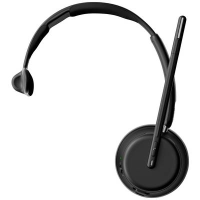 Un casque noir sans fil avec un bras de microphone flexible, idéal pour des appels téléphoniques confortables ou pour profiter de la musique.