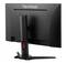 Un moniteur noir ViewSonic vu de dos, posé sur un socle stable avec un bras pivotant ergonomique.