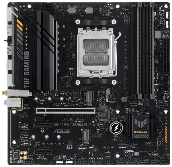 Asus TUF GAMING A620M-PLUS WIFI Carte mère Socket (PC) AMD® AM5 Facteur de forme (détails) Micro-ATX Chipset de la carte mère AMD® A620