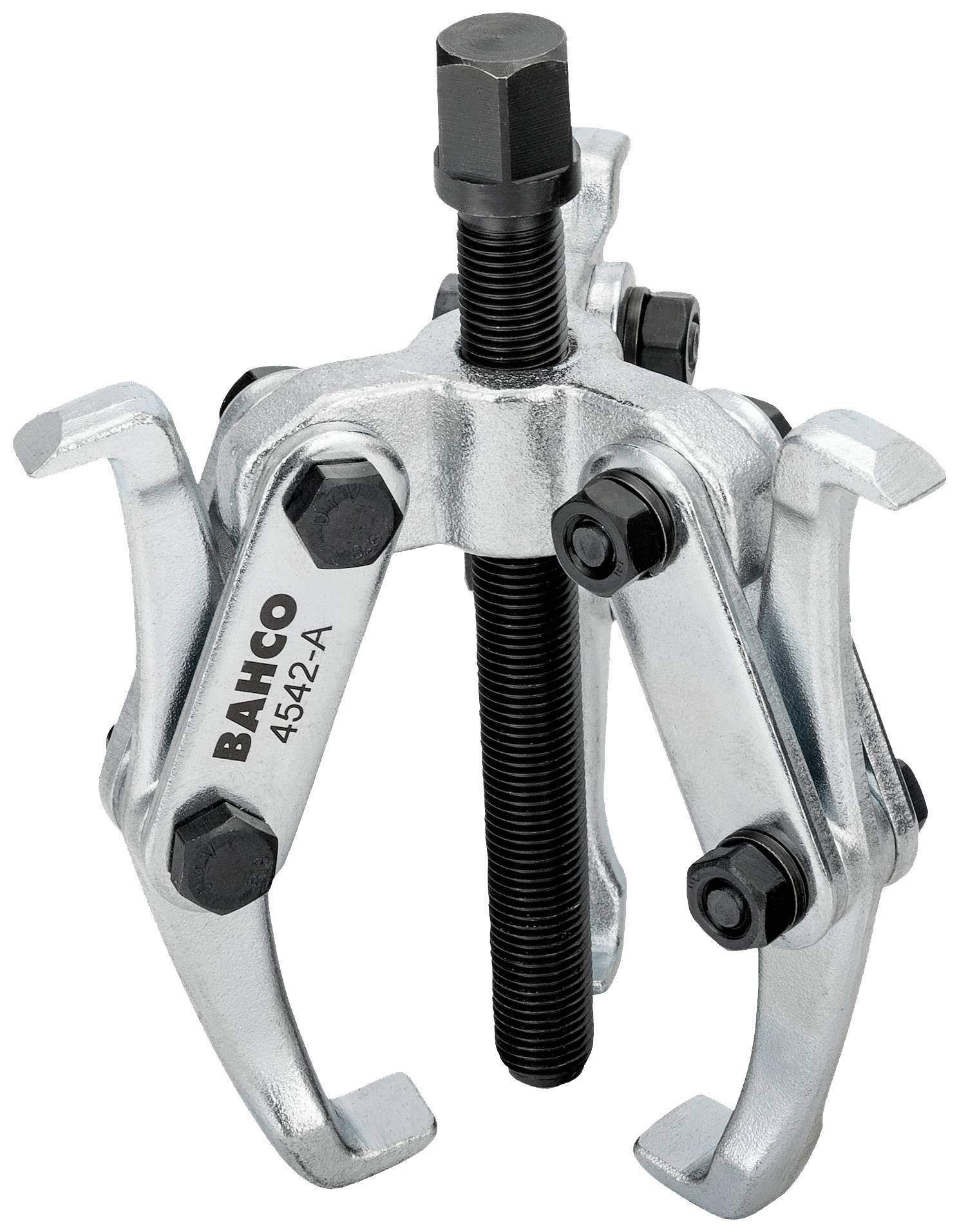Un extracteur à trois griffes portant l'inscription 'BAHCO 4542-A', adapté pour le démontage de roulements ou de connexions d'engrenages.