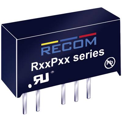 Circuit intégré de la série 'RxxPxx' de RECOM, boîtier noir avec quatre broches argentées, logos sur la surface.