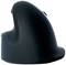Souris d'ordinateur verticale ergonomique de couleur noire, vue de côté.