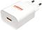 Chargeur USB blanc portant l'inscription « roline Designed for Professionals » en lettres rouges, avec une prise européenne.