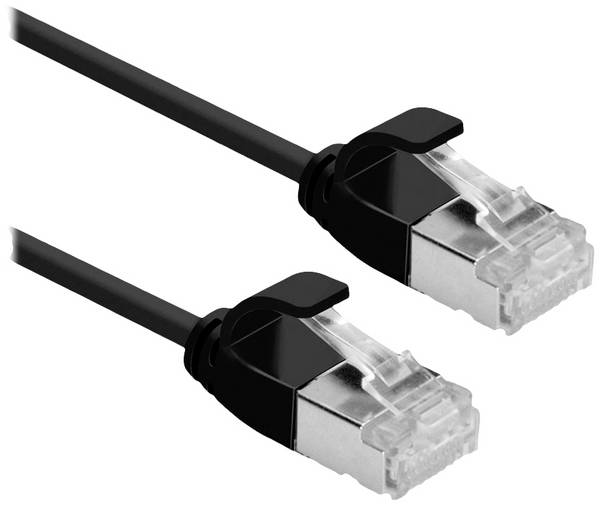 Roline 21.15.3354 RJ45 Câble réseau, câble patch CAT 6a U/FTP 1.50 m noir non blindé, sans halogène, ignifuge 1 pc(s)