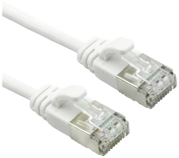 Roline 21.15.1699 RJ45 Câble réseau, câble patch CAT 6a U/FTP 0.30 m blanc non blindé, sans halogène, ignifuge 1 pc(s)