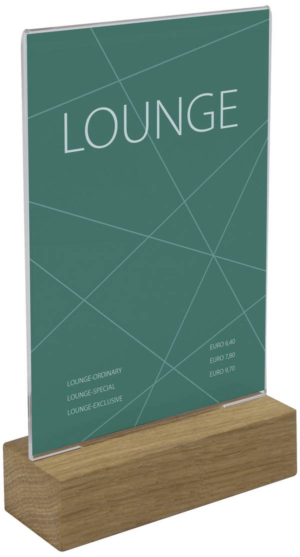 Sigel TA252  Présentoir de table  Utilisation pour format de papier: DIN A6 transparent, bois  1 pc(s)