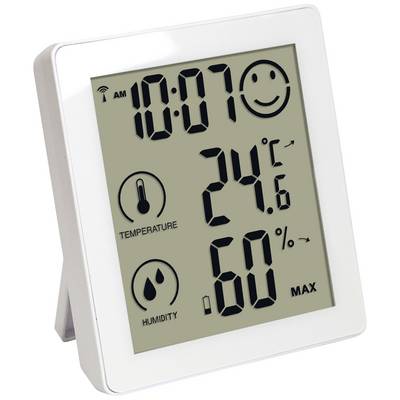 Un thermomètre numérique affiche 24,6°C et 60% d'humidité. Un symbole de visage souriant est visible en haut à droite.