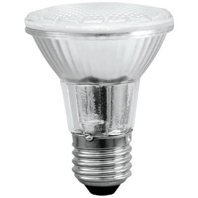 Ampoule avec douille argentée et boîtier transparent, typique des éclairages LED ou halogènes. Idéale pour un éclairage directionnel.