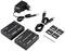 Ensemble d'extendeur HDMI sur Ethernet, composé de deux appareils noirs, d'un adaptateur secteur, de câbles USB et d'accessoires de fixation.