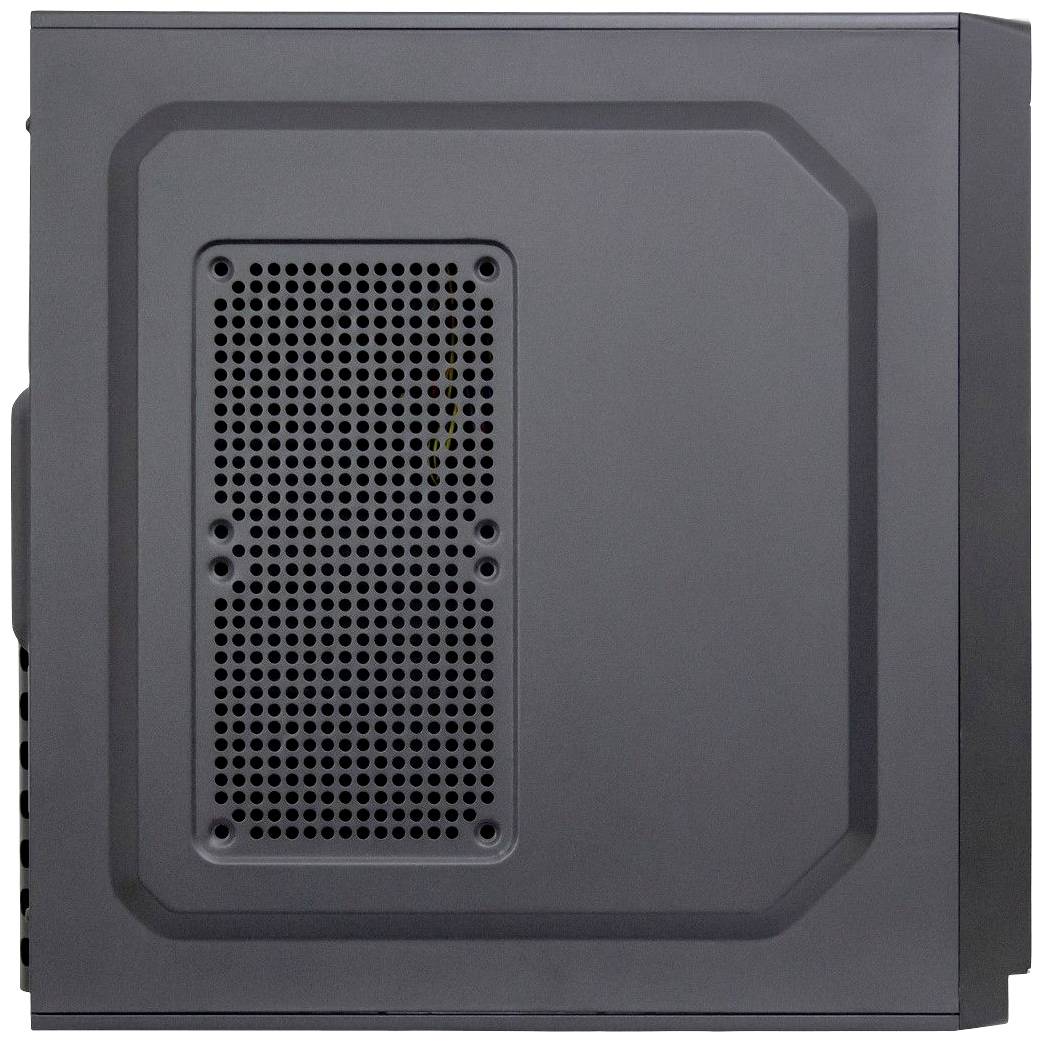 Paroi latérale d'un boîtier d'ordinateur avec grille de ventilation pour l'aération.