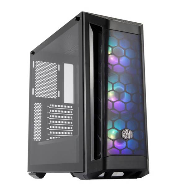 Tour midi Cooler Master MB511 ARGB Boîtier PC  noir 3 ventilateurs pré-installés, filtre anti-poussière, fenêtre latérale, éclairage intégré