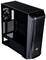 Boîtier d'ordinateur noir avec ventilateurs et panneaux latéraux ouverts, adapté pour l'assemblage d'un PC.