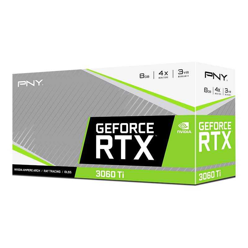 PNY Carte graphique Nvidia GeForce RTX 3060 Ti 8 GB GDDR6-RAM PCIe 4.0 x16, HDMI™, DisplayPort-8