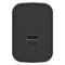 Chargeur noir avec un port USB-C portant l'inscription « 30W ».
